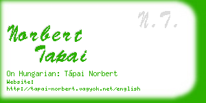 norbert tapai business card